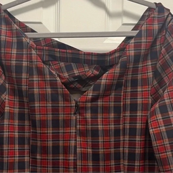 Unique Vintage Red Plaid Carmen
Half Sleeve Wiggle Dress Mad Men 2XL - NWT - Picture 9 of 15